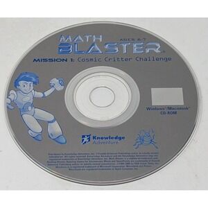 MATH BLASTER Mission 1: Cosmic‎ Critter Challenge (CD-ROM, 2000, PC MAC)